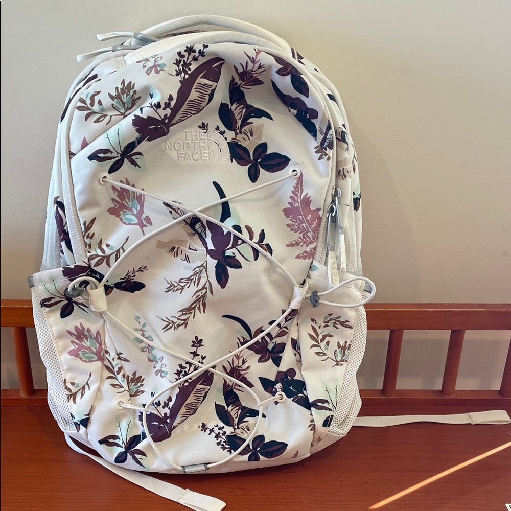 The North Face Women's Backpack - White and Purple Floral